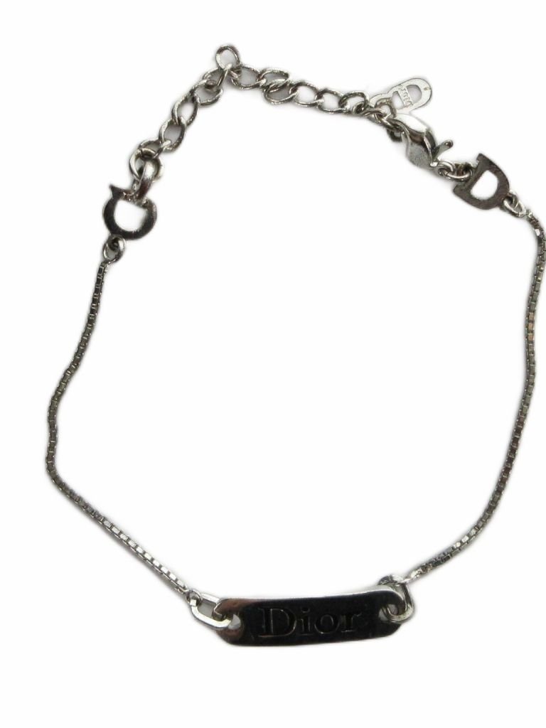 Dior Bracelet Bangle Logo Silver
